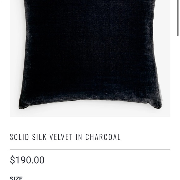 2 Charcoal Velvet 20x20 Aviva Stanoff Pillows - Picture 8 of 8